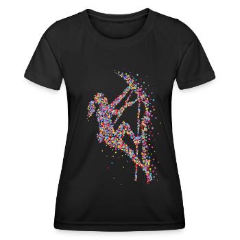 Klettern Bouldern Kletterer Kletterwand - Frauen Funktions-T-Shirt - Schwarz - Vorne - AI Model Female 172 light (172cm)