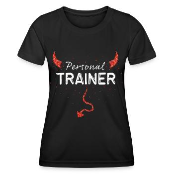 Entraîneur personnel Entraîneur Gym - T-shirt sport Femme - noir - Devant - AI Model Female 172 light (172cm)