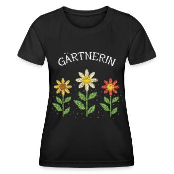 Gärtnerin Blumenbeet Gärtnerei Garten - Frauen Funktions-T-Shirt - Schwarz - Vorne - AI Model Female 172 light (172cm)