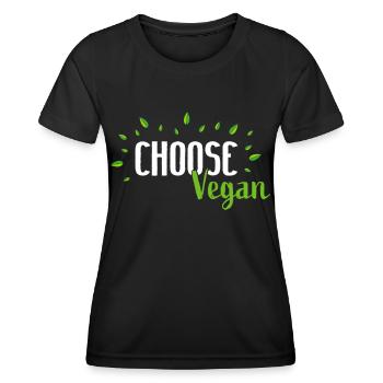 Vegan Veganer Veganerin Veganismus - Frauen Funktions-T-Shirt - Schwarz - Vorne - AI Model Female 172 light (172cm)