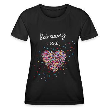 Betreuung mit Herz Herz für Pflegekräfte - Frauen Funktions-T-Shirt - Schwarz - Vorne - AI Model Female 172 light (172cm)