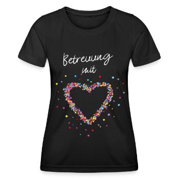 Betreuung mit Herz Pflegekraft MFA - Frauen Funktions-T-Shirt - Schwarz - Vorne - AI Model Female 172 light (172cm)