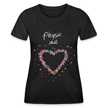 Physio mit Herz Physiotherapeutin - Frauen Funktions-T-Shirt - Schwarz - Vorne - AI Model Female 172 light (172cm)