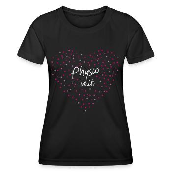 Physiotherapie mit Herz Physiotherapeut - Frauen Funktions-T-Shirt - Schwarz - Vorne - AI Model Female 172 light (172cm)