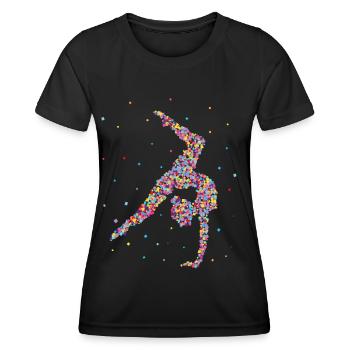 Turnen Turnerin Bodenturnen Geräteturnen - Frauen Funktions-T-Shirt - Schwarz - Vorne - AI Model Female 172 light (172cm)