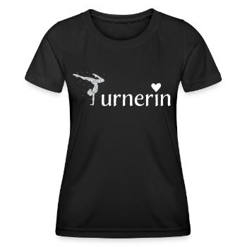 Turnerin Bodenturnen Gymnastik Akrobatik - Frauen Funktions-T-Shirt - Schwarz - Vorne - AI Model Female 172 light (172cm)