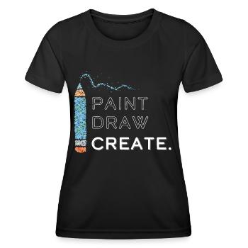 Artist Drawing Drawing Painting - Women's Functional T-Shirt - black - Front - AI Model Female 172 light (172cm)