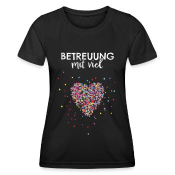 Betreuung Mit Herz Betreuerin Betreuer - Frauen Funktions-T-Shirt - Schwarz - Vorne - AI Model Female 172 light (172cm)