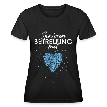 Senioren Betreuung Mit Herz Betreuerin - Frauen Funktions-T-Shirt - Schwarz - Vorne - AI Model Female 172 light (172cm)