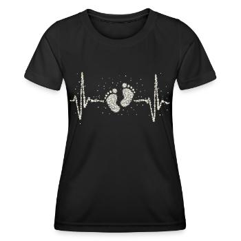 Fusspflege Fusspflegerin Herzschlag Fuss - Frauen Funktions-T-Shirt - Schwarz - Vorne - AI Model Female 172 light (172cm)