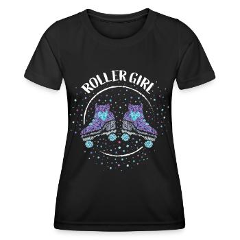 Roller Girl Roller Skating Roller Skate - Women's Functional T-Shirt - black - Front - AI Model Female 172 light (172cm)