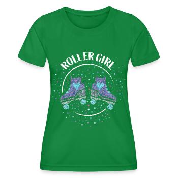 Roller Girl Rollschuhlaufen Rollschuh - Frauen Funktions-T-Shirt - Kelly Green - Vorne - AI Model Female 172 dark (172cm)