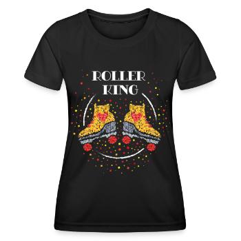 Roller King Roller Skates Roller Skating - Women's Functional T-Shirt - black - Front - AI Model Female 172 light (172cm)