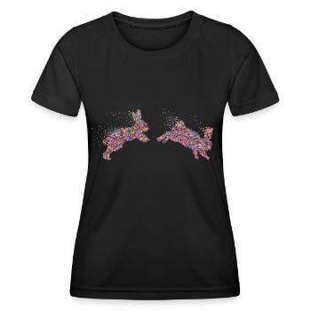 Rabbit Rabbit Rabbit Dwarf Rabbit - Women's Functional T-Shirt - black - Front - AI Model Female 172 light (172cm)