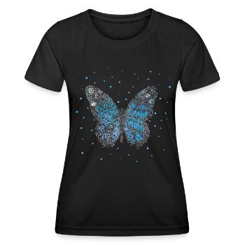 Schmetterling Schmetterlinge Floristik - Frauen Funktions-T-Shirt - Schwarz - Vorne - AI Model Female 172 light (172cm)