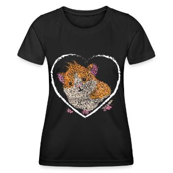 Cochon d’Inde Rongeurs cochons d’Inde - T-shirt sport Femme - noir - Devant - AI Model Female 172 light (172cm)