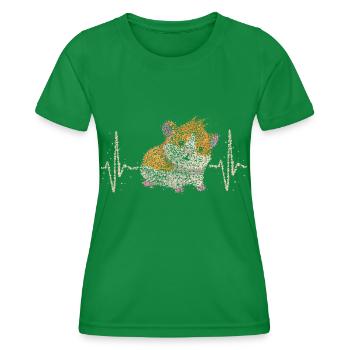 Guinea Pig Guinea Pig Heartbeat - Women's Functional T-Shirt - kelly green - Front - AI Model Female 172 dark (172cm)