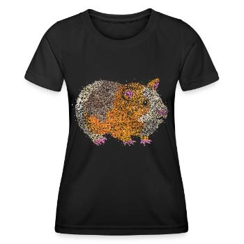 Cochon d’Inde Cochon - T-shirt sport Femme - noir - Devant - AI Model Female 172 light (172cm)