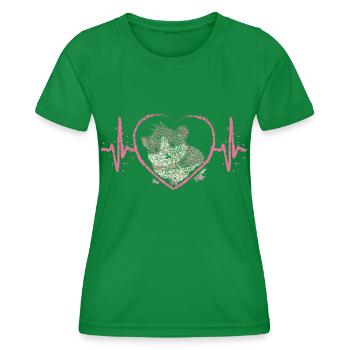 Guinea Pig Rodents Heartbeat - Women's Functional T-Shirt - kelly green - Front - AI Model Female 172 dark (172cm)