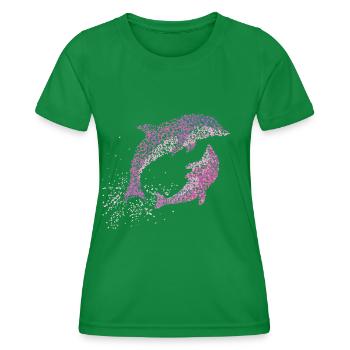 Bottlenose dolphin lovers Dolphin whales - Women's Functional T-Shirt - kelly green - Front - AI Model Female 172 dark (172cm)