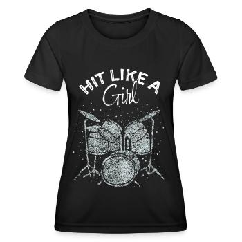 Batteur Drumsticks Drums - T-shirt sport Femme - noir - Devant - AI Model Female 172 light (172cm)