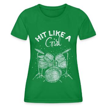 Batteur Drumsticks Drums - T-shirt sport Femme - vert - Devant - AI Model Female 172 dark (172cm)