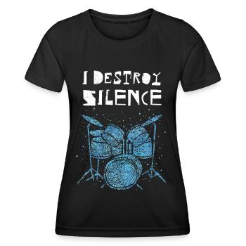 Batteur Batterie Batterie - T-shirt sport Femme - noir - Devant - AI Model Female 172 light (172cm)