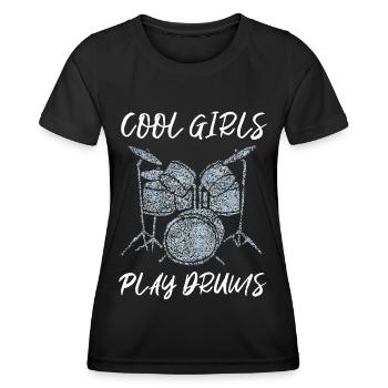 Batteur Batteur Batteur - T-shirt sport Femme - noir - Devant - AI Model Female 172 light (172cm)