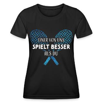 Tennisspieler Tennisverein Tennisspiel - Frauen Funktions-T-Shirt - Schwarz - Vorne - AI Model Female 172 light (172cm)