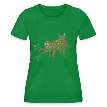 Sloth lovers fatigue sleeping - Women's Functional T-Shirt - kelly green - Front - AI Model Female 172 dark (172cm)