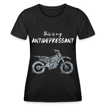 Moto MotoCycliste Motard Motard - T-shirt sport Femme - noir - Devant - AI Model Female 172 light (172cm)