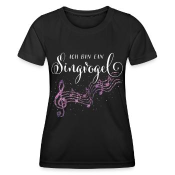 Singvogel Singen Sängerin Chor Sopran - Frauen Funktions-T-Shirt - Schwarz - Vorne - AI Model Female 172 light (172cm)