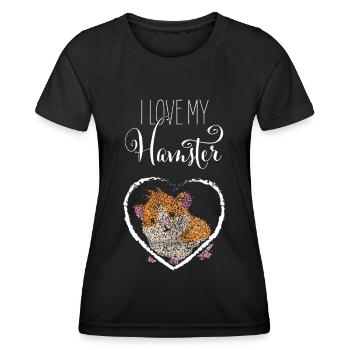 Hamster amoureux Hamster - T-shirt sport Femme - noir - Devant - AI Model Female 172 light (172cm)