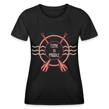 Time to Paddle Canoe Water Sports Paddle Paddle Paddle - Women's Functional T-Shirt - black - Front - AI Model Female 172 light (172cm)
