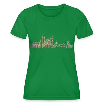 Istanbul Skyline Silhouette City Trip Turkey - Women's Functional T-Shirt - kelly green - Front - AI Model Female 172 dark (172cm)