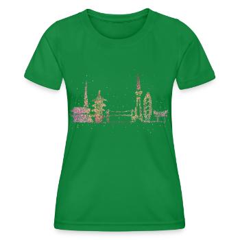 Tokyo Skyline Silhouette City Trip Japan Gift - Women's Functional T-Shirt - kelly green - Front - AI Model Female 172 dark (172cm)
