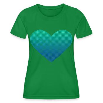 Love - Heart Bubble Shades of Blues - Women's Functional T-Shirt - kelly green - Front - AI Model Female 172 dark (172cm)