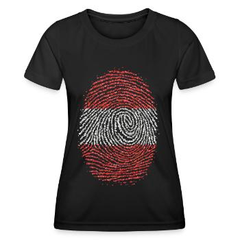 Autriche Drapeau autrichien des empreintes digitales - T-shirt sport Femme - noir - Devant - AI Model Female 172 light (172cm)