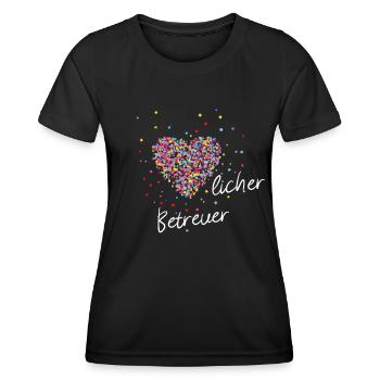 Herzliche Betreuung Herz für Pflegekräfte - Frauen Funktions-T-Shirt - Schwarz - Vorne - AI Model Female 172 light (172cm)
