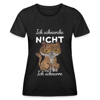 Schnurren Katzenbesitzer Schnurrhaare Schlafen - Frauen Funktions-T-Shirt - Schwarz - Vorne - AI Model Female 172 light (172cm)