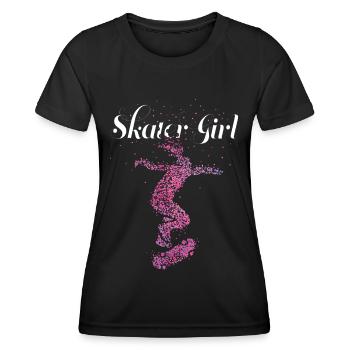 Skater Fille Skateboarder Skater Halfpipe - T-shirt sport Femme - noir - Devant - AI Model Female 172 light (172cm)