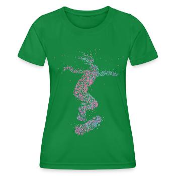 Skateboarderin Skaterin Skills Tricks Skatepark - Frauen Funktions-T-Shirt - Kelly Green - Vorne - AI Model Female 172 dark (172cm)