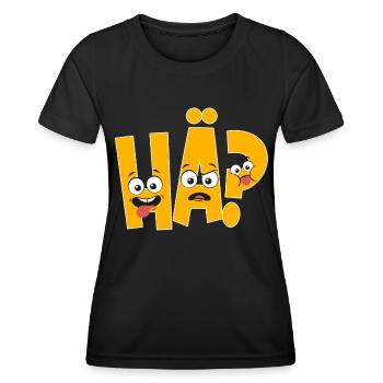 Hä? Comic - Frauen Funktions-T-Shirt - Schwarz - Vorne - AI Model Female 172 light (172cm)