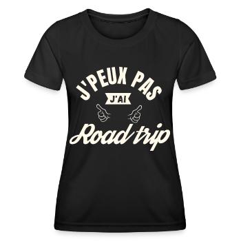 J peux pas j ai Road trip - T-shirt sport Femme - noir - Devant - AI Model Female 172 light (172cm)
