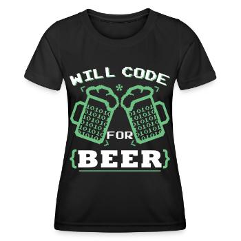 Funny Programming Coder Programmer Coder Coding - Women's Functional T-Shirt - black - Front - AI Model Female 172 light (172cm)
