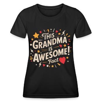 Oma ist die Beste großartige Oma - Frauen Funktions-T-Shirt - Schwarz - Vorne - AI Model Female 172 light (172cm)