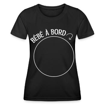bébé à bord - T-shirt sport Femme - noir - Devant - AI Model Female 172 light (172cm)