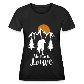 Maman Louve 1 - T-shirt sport Femme - noir - Devant - AI Model Female 172 light (172cm)