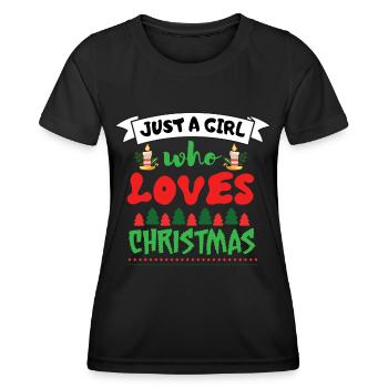 Weihnachten Juste une fille qui aime Noël - T-shirt sport Femme - noir - Devant - AI Model Female 172 light (172cm)
