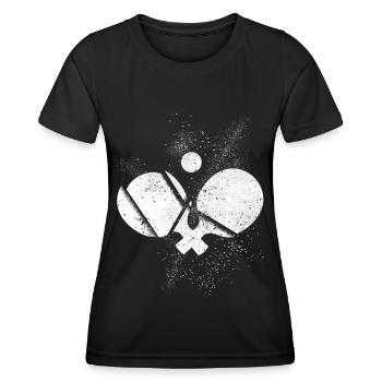 Tennis de table, raquette de tennis de table, balle de tennis de table - T-shirt sport Femme - noir - Devant - AI Model Female 172 light (172cm)